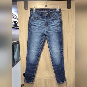 American Eagle Womens Skinny Jeans Size 8 Regular Next Level Stretch Dark Wash
